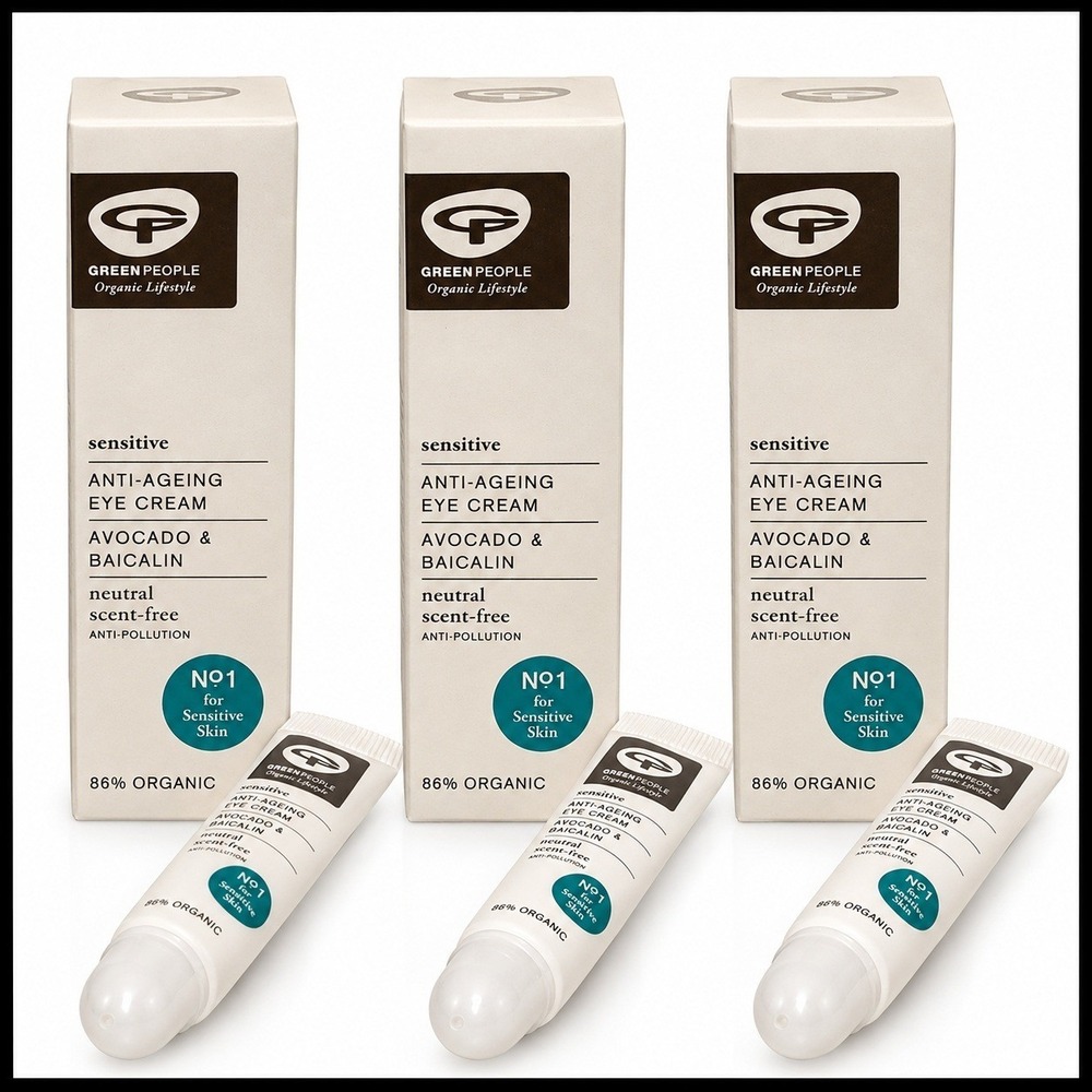 3 x Green People Anti-Ageing Eye Cream Very Sensitive Eyes Full Size New Vitamin